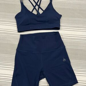 Ryderwear Navy Blue Sports Bra and Shorts Set